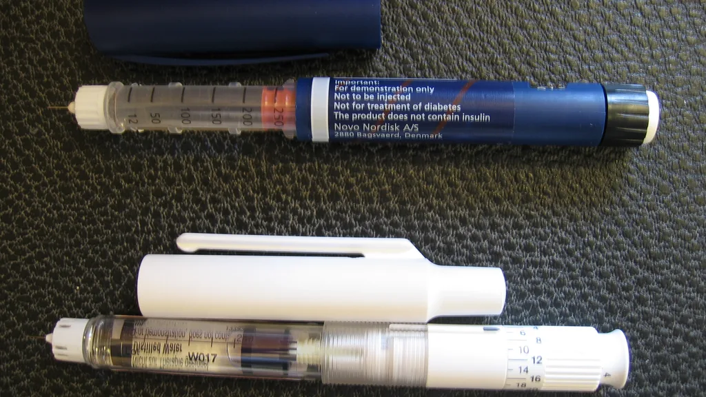 An injection pen of the kind used for subcutaneous dosing