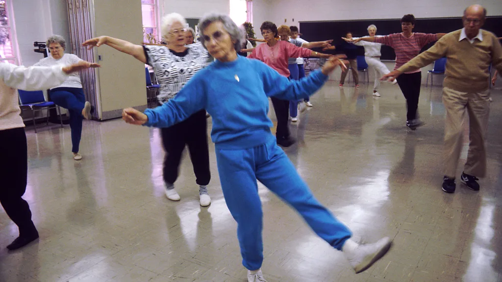 Older adults in an exercise class