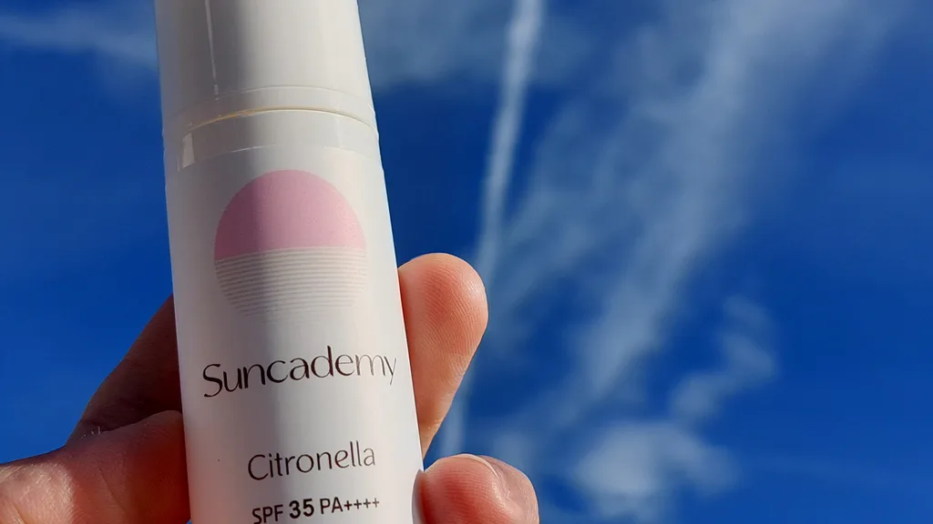 Sunscreen being applied