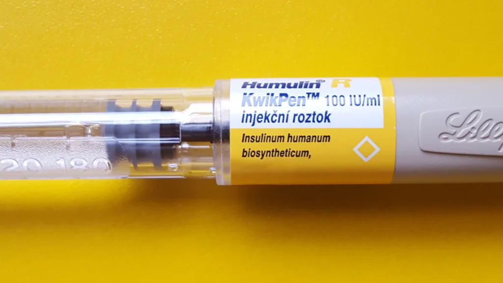 An injection pen of the kind used for subcutaneous dosing