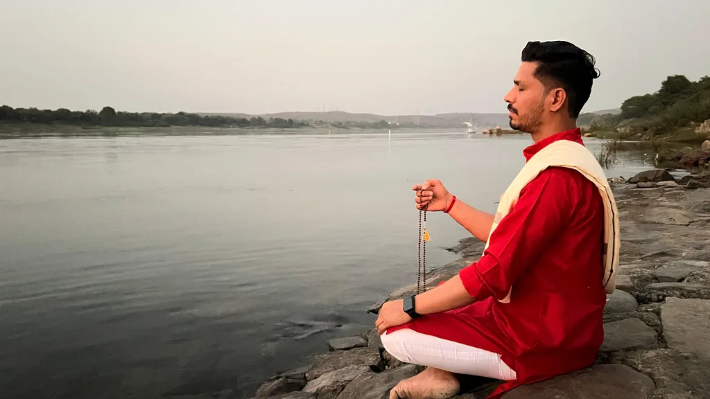 Someone sitting quietly in meditation