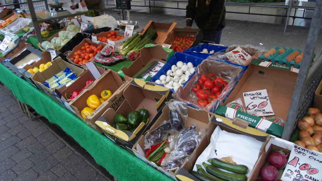A vegetable stall at a market