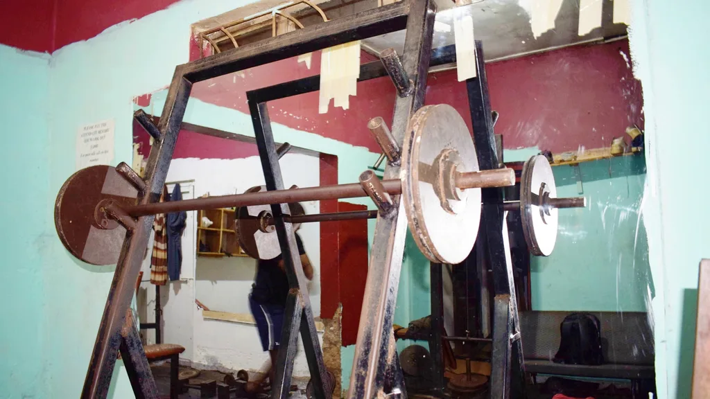 Strength training in a gym