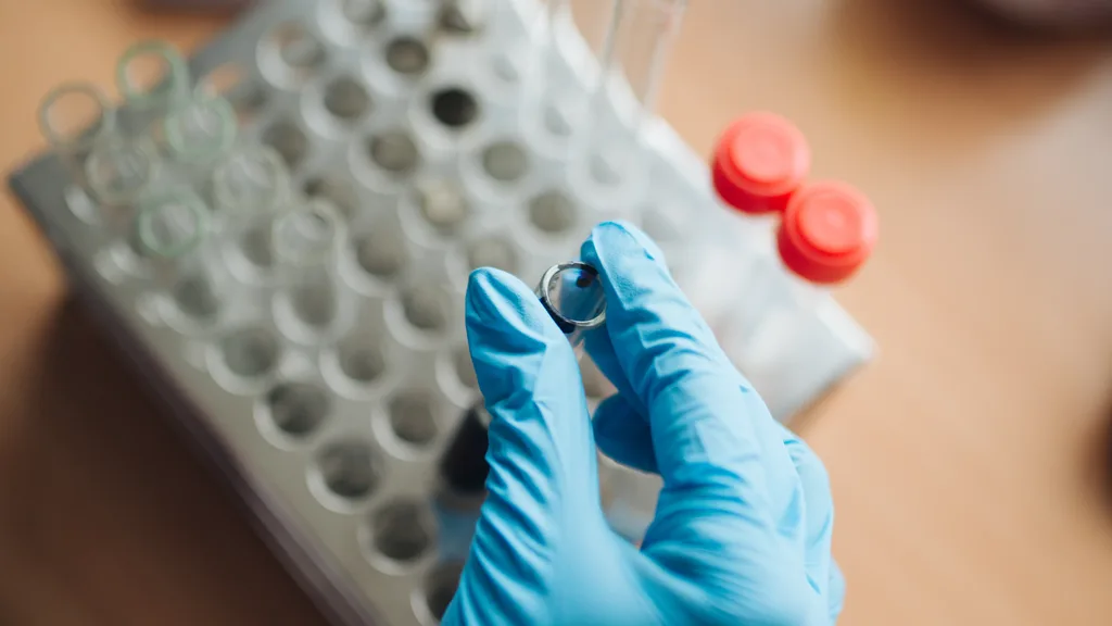 A laboratory bench set up for research